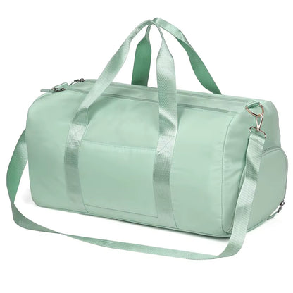 Custom Logo Waterproof Polyester Men Women Girls Travel Overnight Large Sport Gym Duffle Duffel Tote Bag with Shoe Compartment