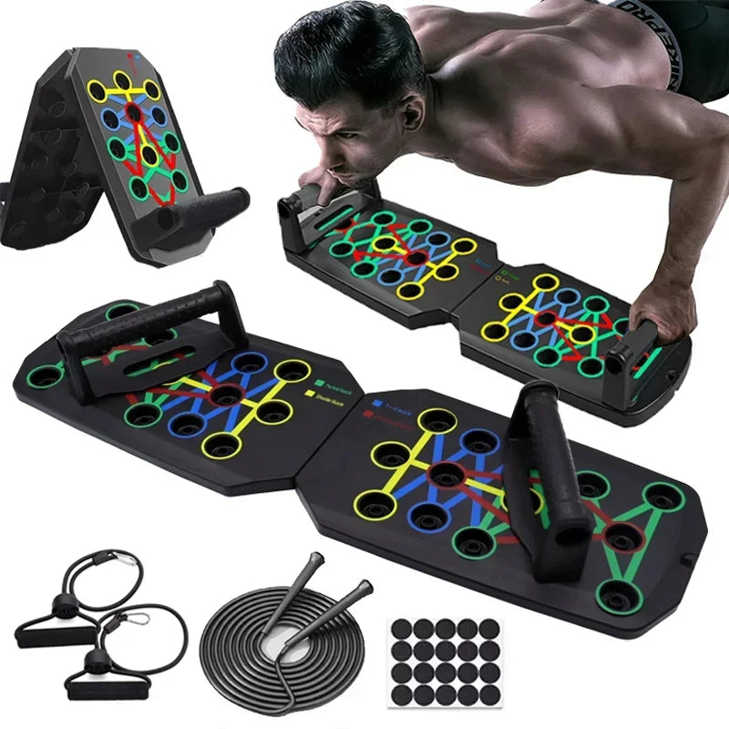 Portable Push up Board Multifunctional Push up Board Kit, Foldablefitness Equipment Suitable for Chest, Abdominal,Arm/Back Tra
