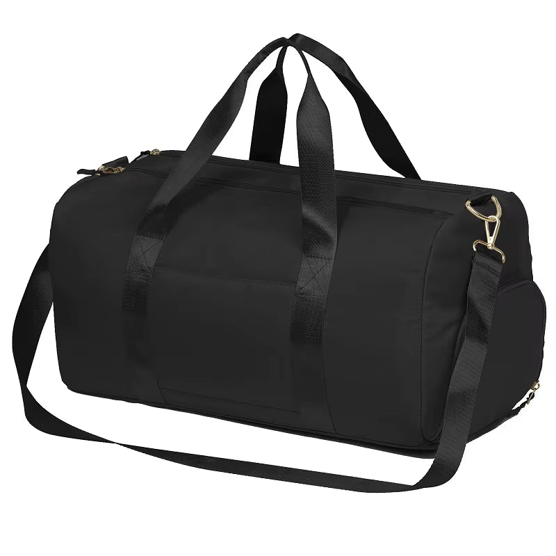 Custom Logo Waterproof Polyester Men Women Girls Travel Overnight Large Sport Gym Duffle Duffel Tote Bag with Shoe Compartment