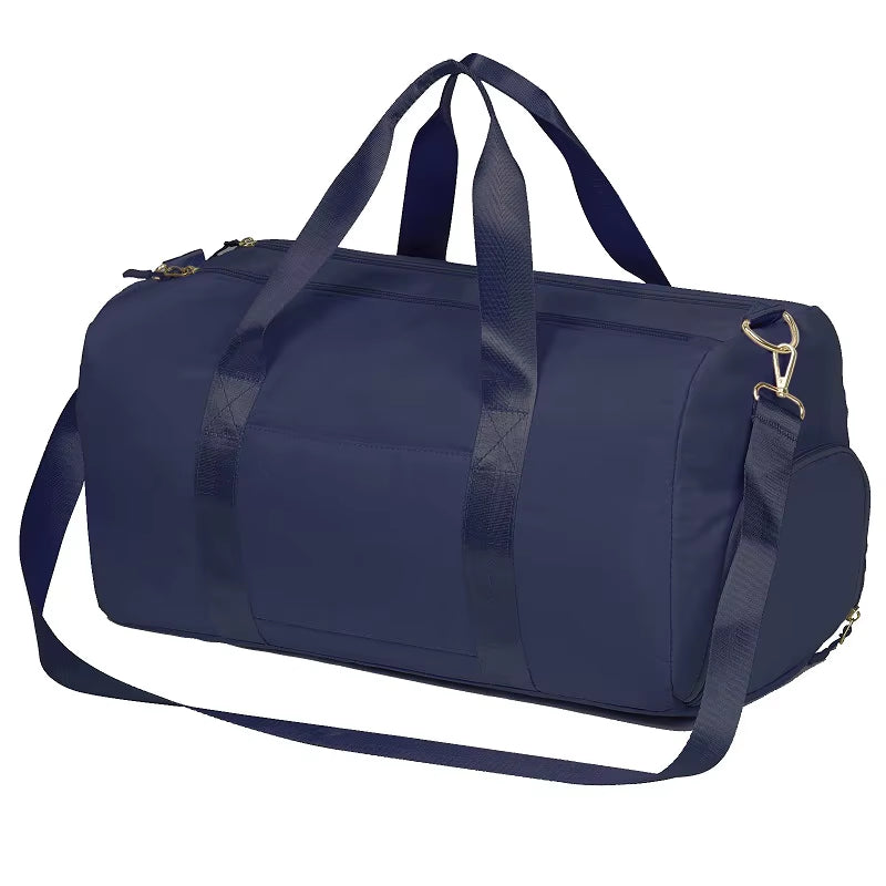Custom Logo Waterproof Polyester Men Women Girls Travel Overnight Large Sport Gym Duffle Duffel Tote Bag with Shoe Compartment