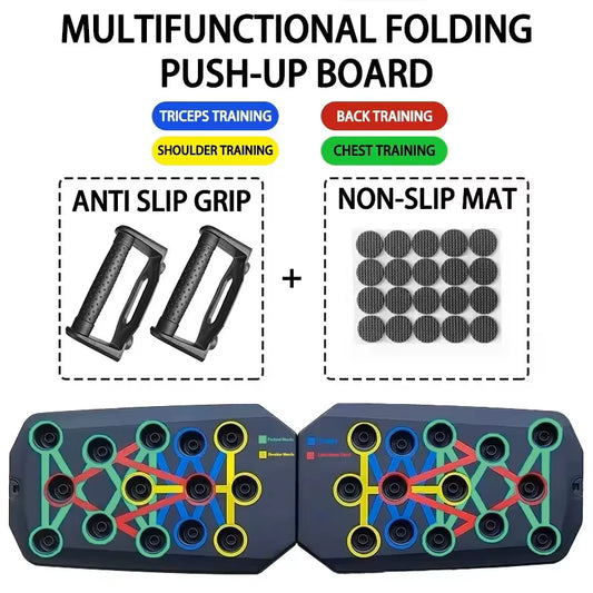 Portable Push up Board Multifunctional Push up Board Kit, Foldablefitness Equipment Suitable for Chest, Abdominal,Arm/Back Tra