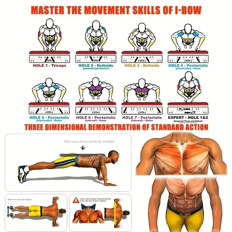 Portable Push up Board Multifunctional Push up Board Kit, Foldablefitness Equipment Suitable for Chest, Abdominal,Arm/Back Tra